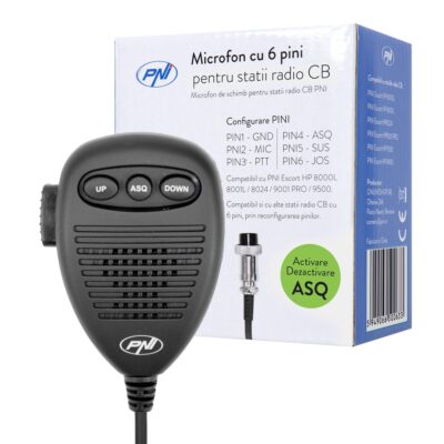 Microfon statie PNI Escort HP 8000L/8001L cu mufa 6 pini și cablu extensibil