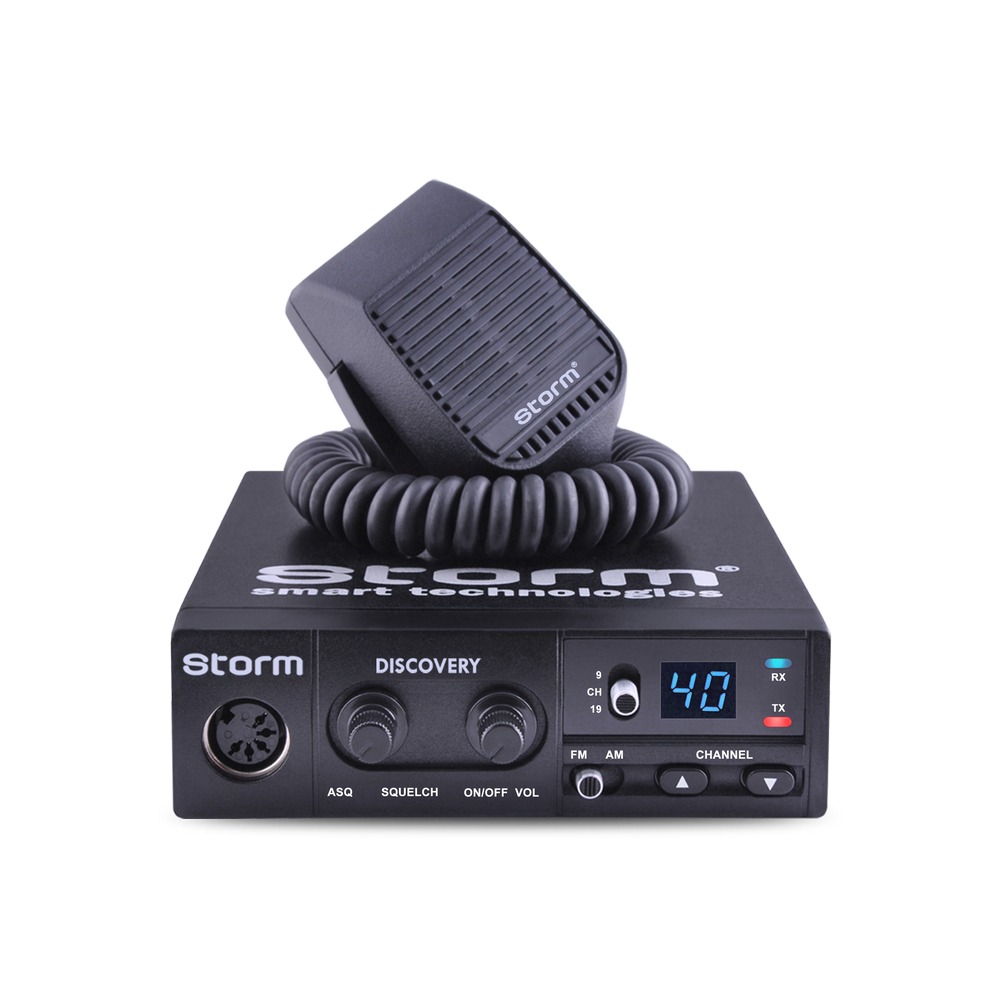 Stație CB Storm Discovery, SQL-ASQ, voltaj 12V, Lock, Canale urgenta, utilizare simplificată