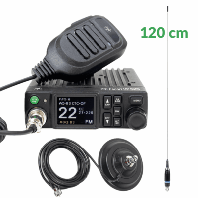 Kit PNI Escort HP 8900 cu antena PNI S9, bază magnetică 145/DV și cablu 4m pentru comunicație CB