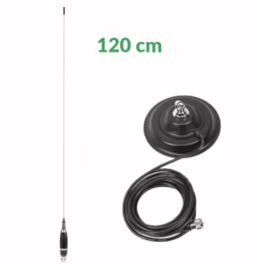 Antena CB 120 cm tip fluture, PNI S9 + baza magnetica 145mm PNI 145/DV cu cablu 4m si mufa