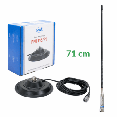 Kit antena CB 70 cm PNI ML90 cu baza magnetică PNI 145/PL