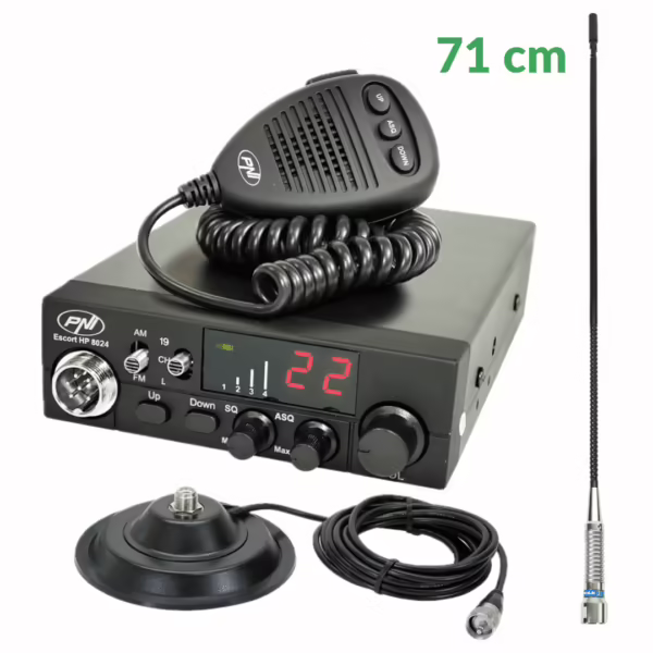 Kit PNI Escort HP 8024 cu antena ML90 – comunicații CB stabile și clare