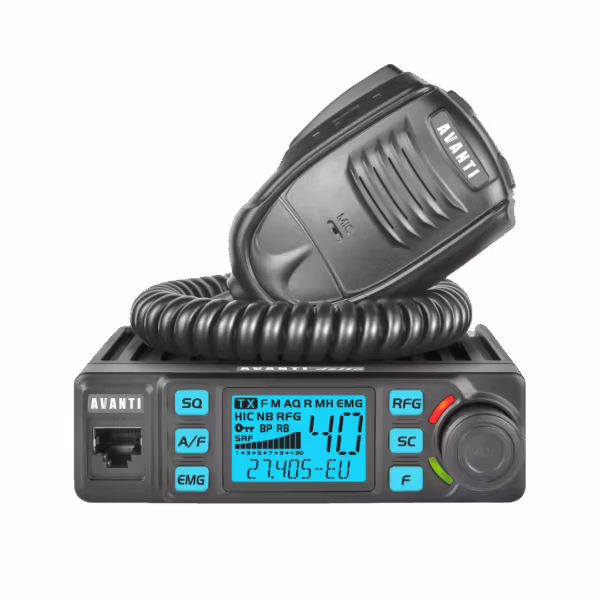 Stație radio CB Avanti Delta cu funcții avansate și design compact, ideală pentru utilizare în autovehicule