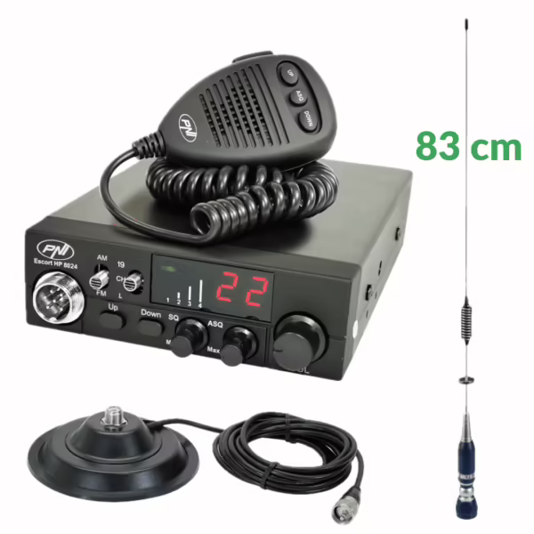 KIT PNI Escort HP 8024 cu antena ML75 pentru comunicații CB