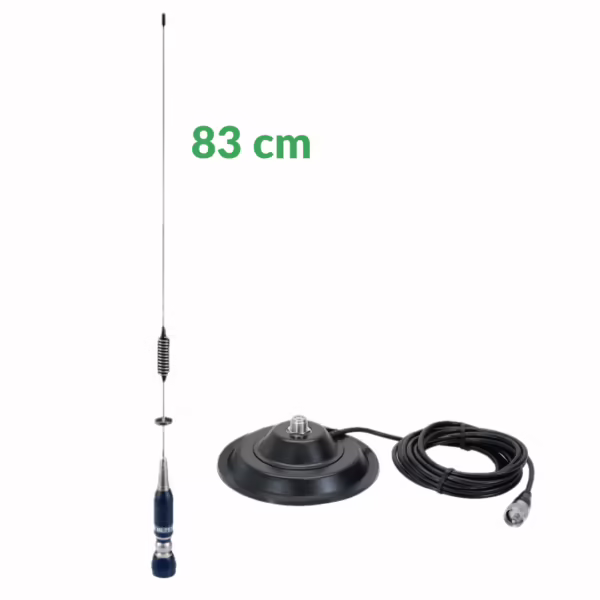 Kit complet PNI ML75 – antenă de 83 cm, bază magnetică 145 mm, cablu 4 m și mufă PL