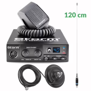 KIT 3: Statie Storm Discovery, 12v + Antena 120cm + Magnet + Cablu