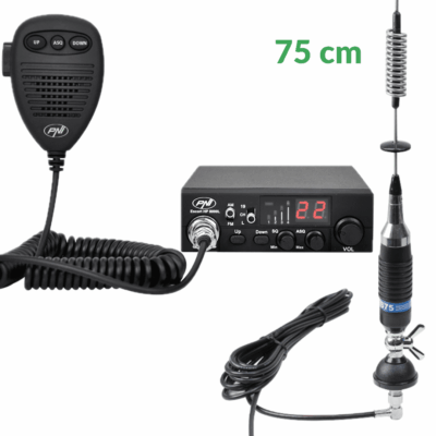 Kit stație CB PNI Escort HP 8000L cu antenă PNI S75 și prindere fixă pe cabină