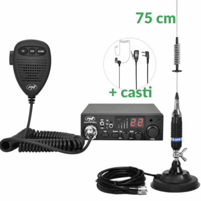 Stație CB PNI Escort HP 8001L și antenă PNI S75 75cm cu suport magnetic