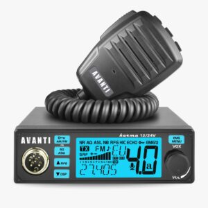 Avanti Karma – stație radio CB cu VOX, ASQ și alimentare 12/24V, montată în bord