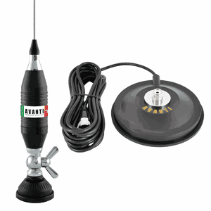 Antena CB AVANTI VOLO 130 + bază magnetică AVANTI 145B cu mufă PL