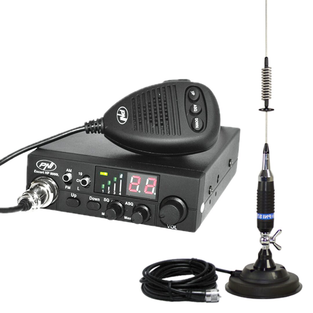 KIT 10: Statie radio CB PNI ESCORT HP 8000L, 12v + Antena CB PNI S75 + Magnet + Cablu — imaginea 2