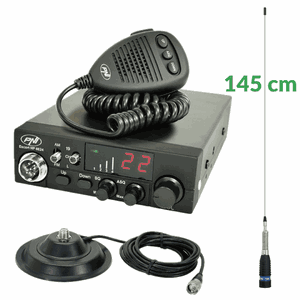 KIT 22: Statie PNI Escort HP 8024, 12/24v + Antena 145cm + Magnet + Cablu