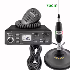 KIT 21: Statie radio CB Avanti Brava, 12/24v + Antenă AVANTI Volo 75 PL-DV + Magnet AVANTI 145B PL