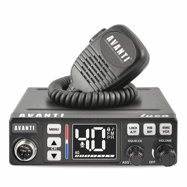 Stație CB AVANTI Luca, SQL-ASQ, voltaj 12V, VOX, Roger Beep, Scan, Lock, Power Meter, Dimmer