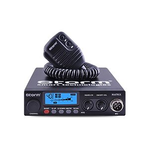 Stație radio CB Storm Matrix 12/24V cu display albastru și microfon cu 6 pini