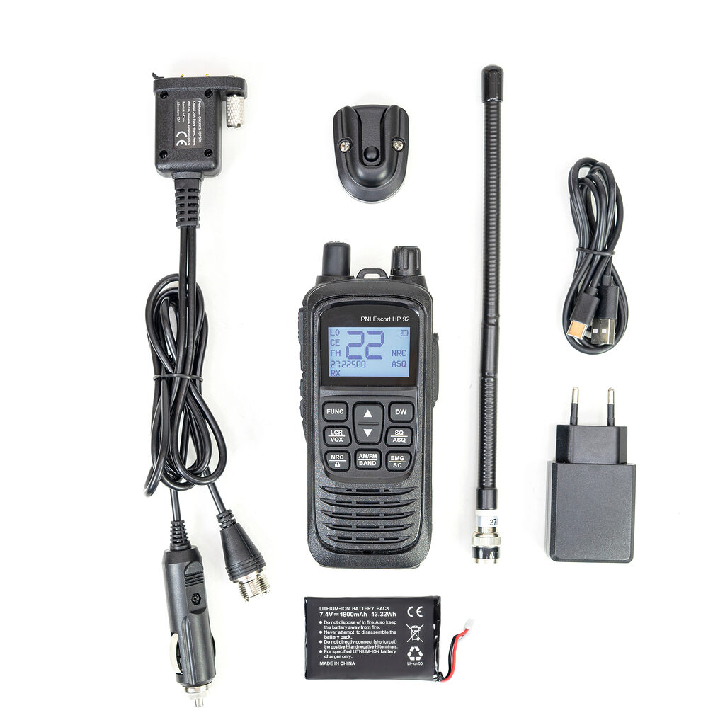 Stație radio CB portabilă PNI Escort HP 92 cu antenă BNC și baterie Li-Ion