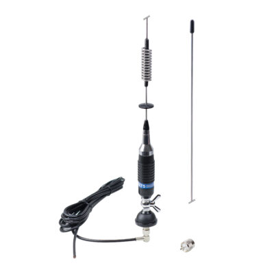 Antenă PNI S75 cu prindere fixă, spic inox de 60 cm și montură fluture reglabilă