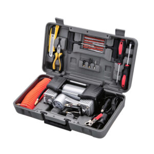 Kit reparație anvelope + Compresor auto dublu piston - PNI CPA700, 70L/min, 12V, 25A, manometru, accesorii incluse