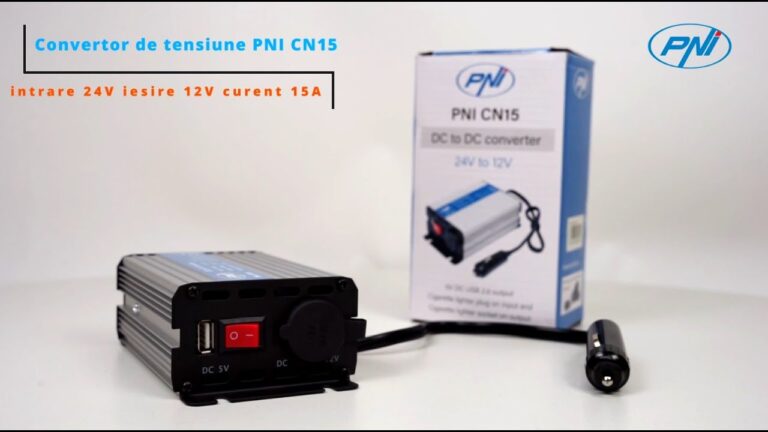 Convertor de Tensiune PNI CN15, 24V la 12V, 180W, 15A, Ieșire USB 2.0, Protecții Incluse