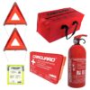 Pachet legislativ auto complet cu stingător, trusă medicală și triunghiuri