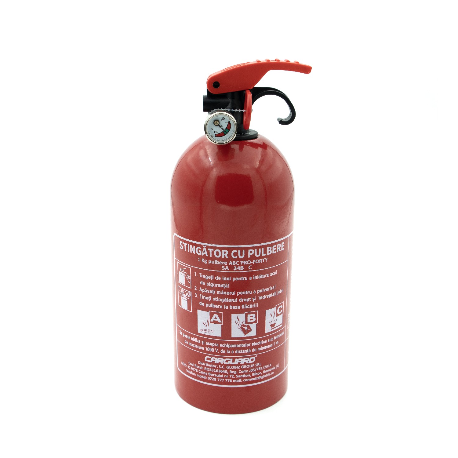 Stingător cu pulbere 1kg certificat IGSU pentru auto