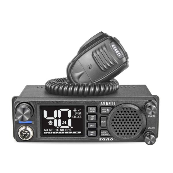 statie radio CB Avanti Zano 12/24V cu difuzor frontal si suport 1DIN