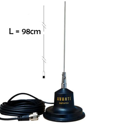 Antena CB Avanti Carera lungime 98cm precalibrată cu magnet inclus
