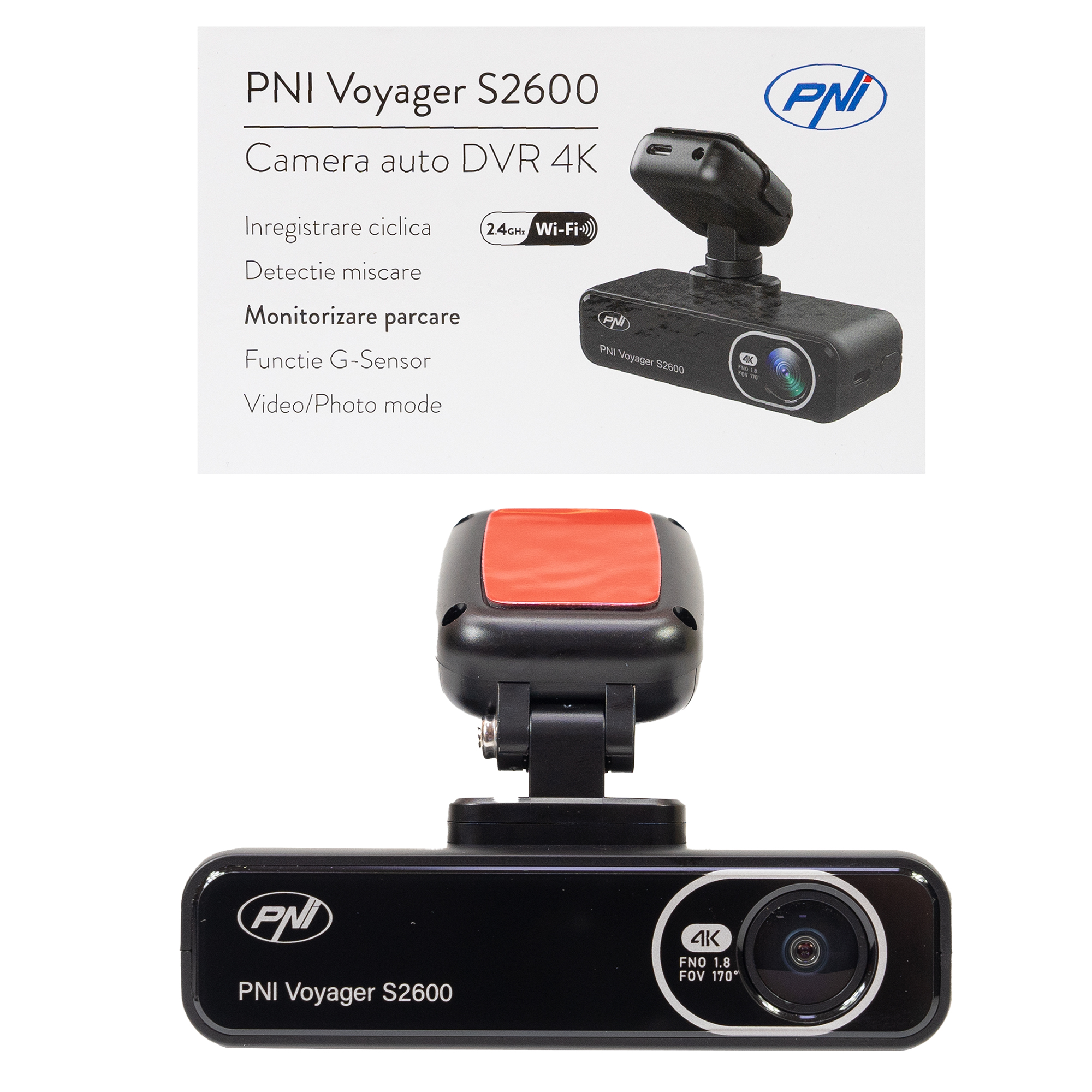 Cameră Auto DVR PNI Voyager S2600, 4K Ultra HD — imaginea 2