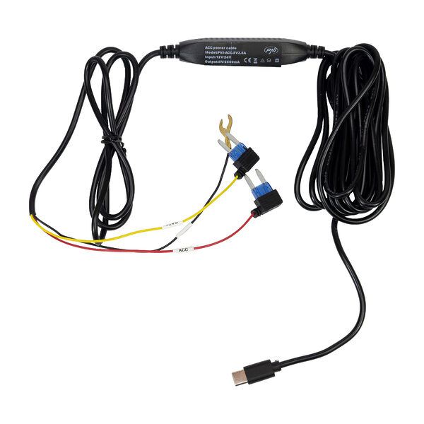 Cablu de alimentare directă PNI pentru DVR auto, cu adaptoare de siguranțe și mufă USB-C