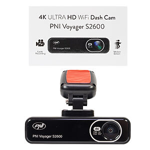 Cameră auto DVR PNI Voyager S2600 4K Ultra HD cu Wi-Fi și GPS