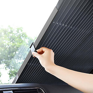 Parasolar auto retractabil Carguard de 150 x 70 cm cu ventuze