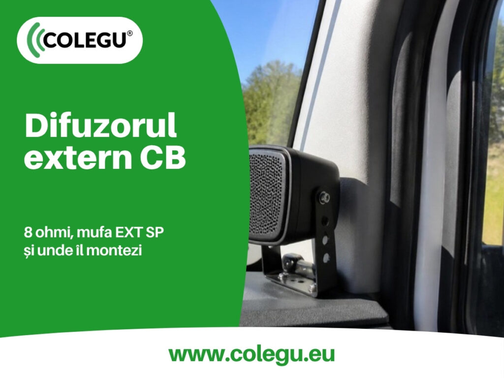 Difuzor extern pentru stația CB, montat pe bordul unui camion