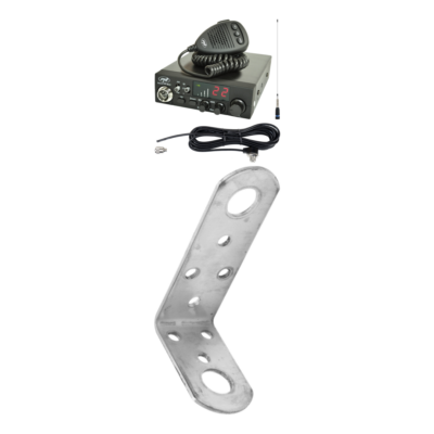 KIT Stație CB PNI Escort HP 8024 12/24V cu antenă ML160 145 cm și prindere fixă