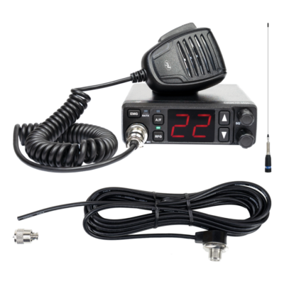 KIT Stație CB PNI Escort HP 5500 12/24V cu antenă ML160 145 cm și cablu cu montură