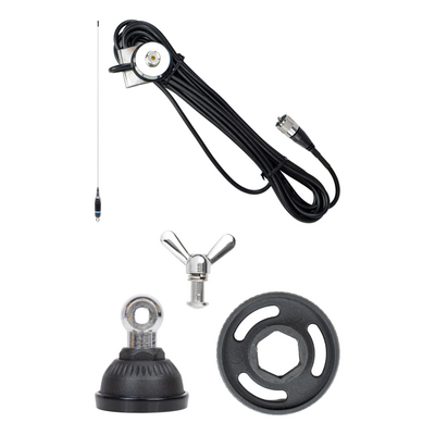 KIT Antenă CB PNI S9 120 cm cu suport fix T941 și adaptor PL-DV