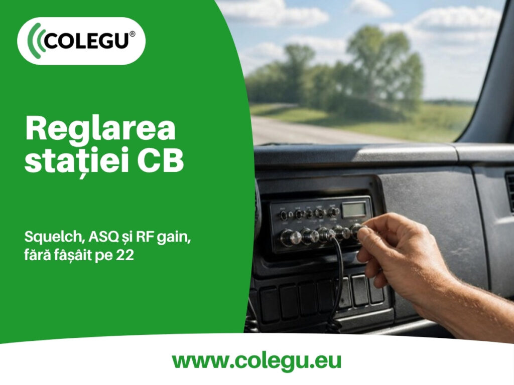 Reglare stație auto CB: squelch, ASQ și RF gain