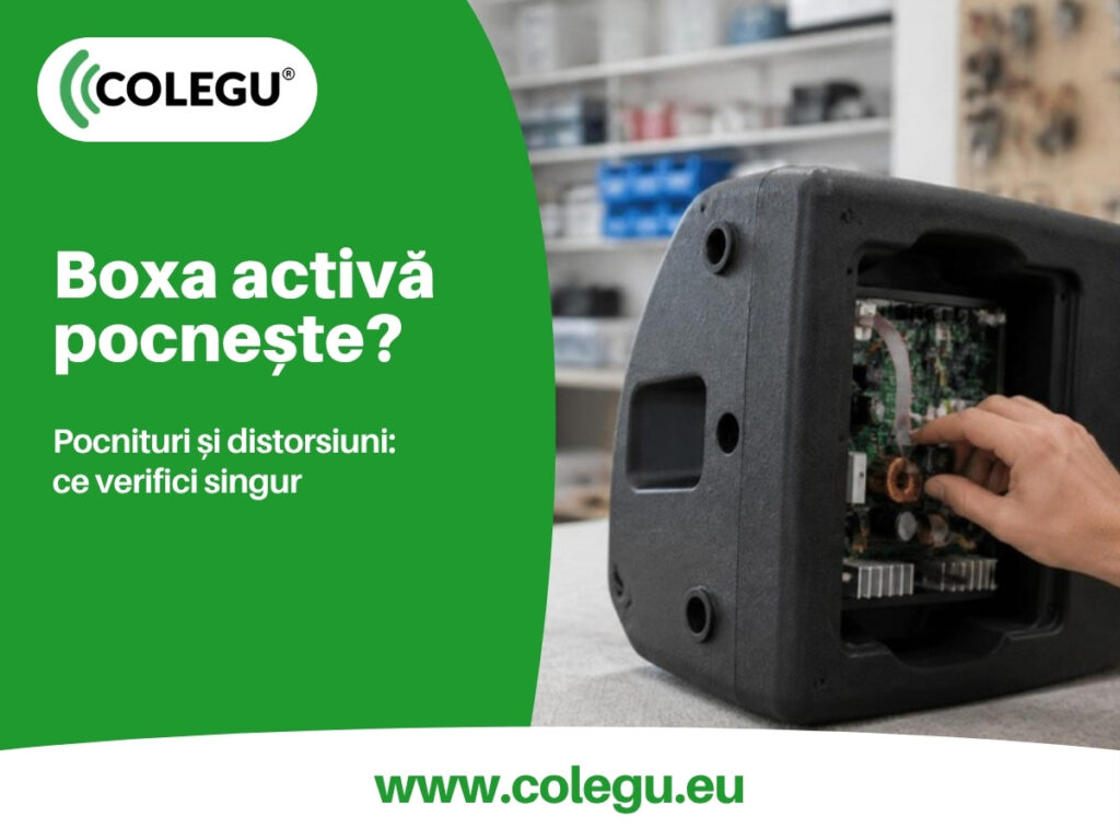 Boxa activă pocnește sau distorsionează: cauze