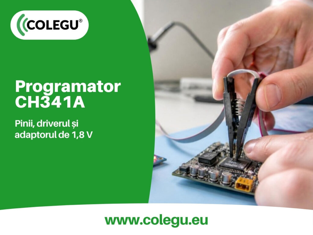 CH341A: pinii, driverul și adaptorul de 1,8 V