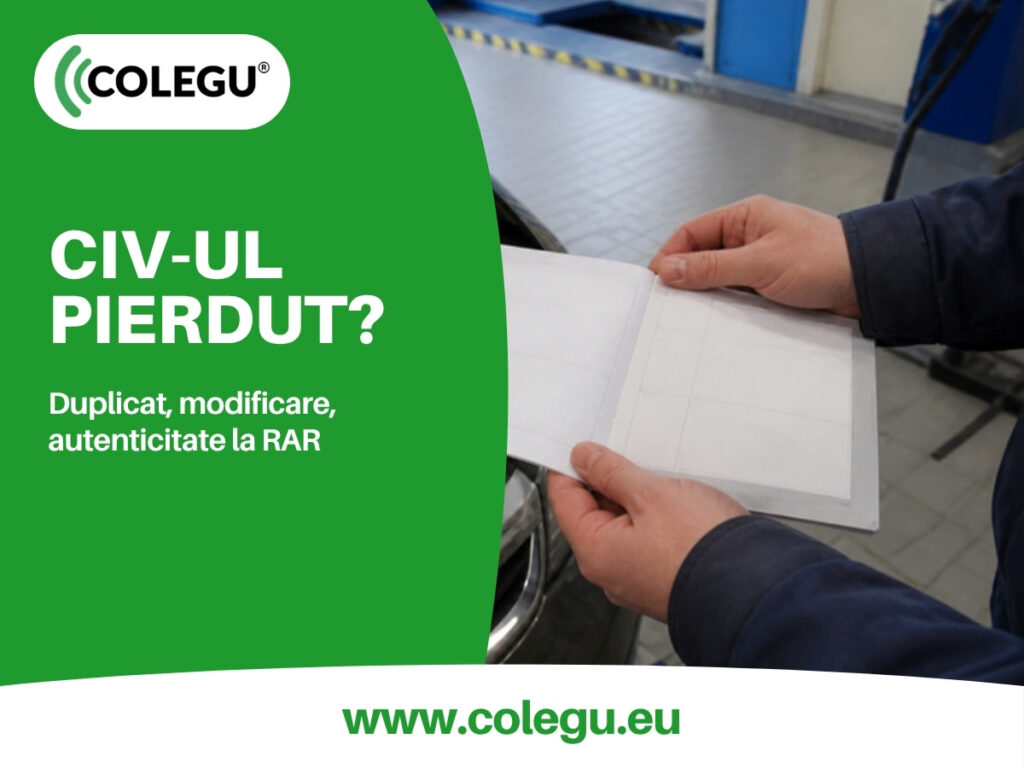 CIV, cartea mașinii: diferența față de talon, duplicatul și modificarea la RAR