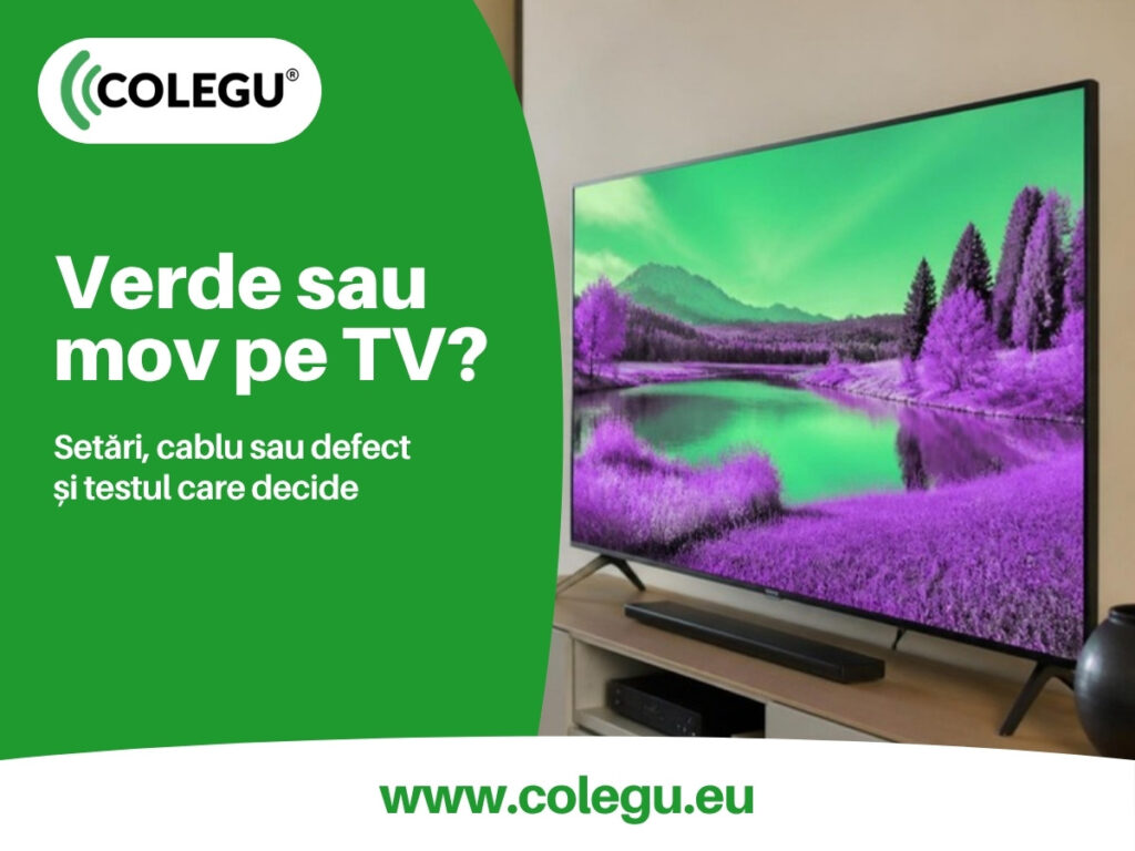Televizor cu imagine verde, mov sau negativă: ce verifici