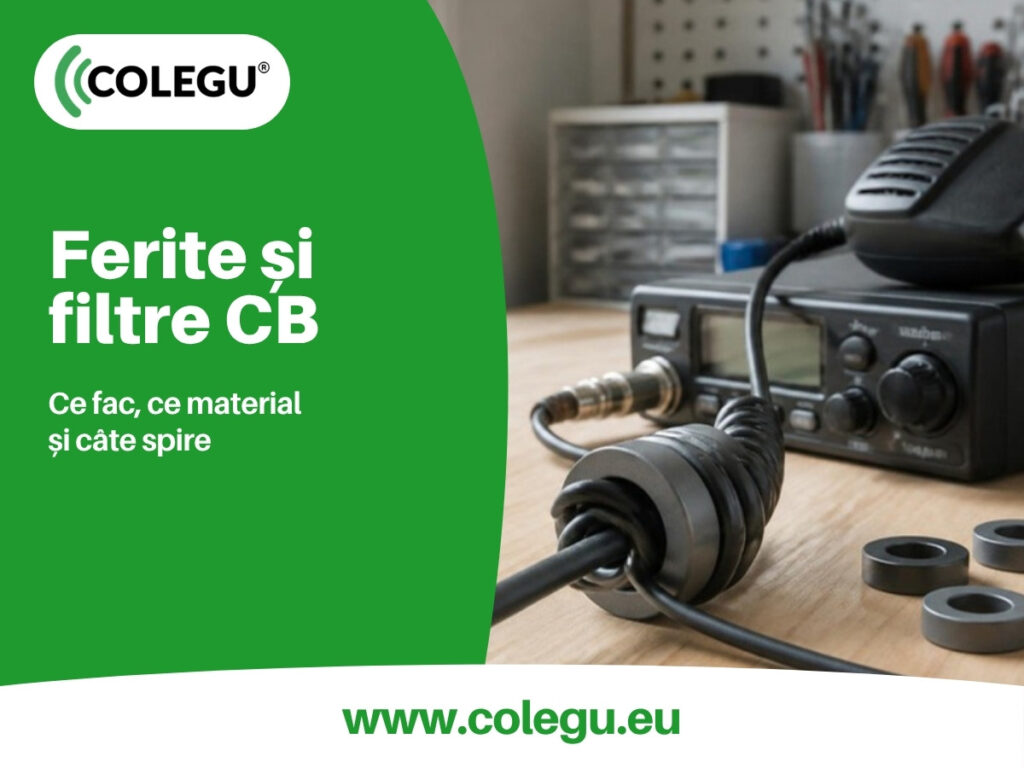 Ferită pe cablul stației CB și filtru de alimentare: material, spire și fire