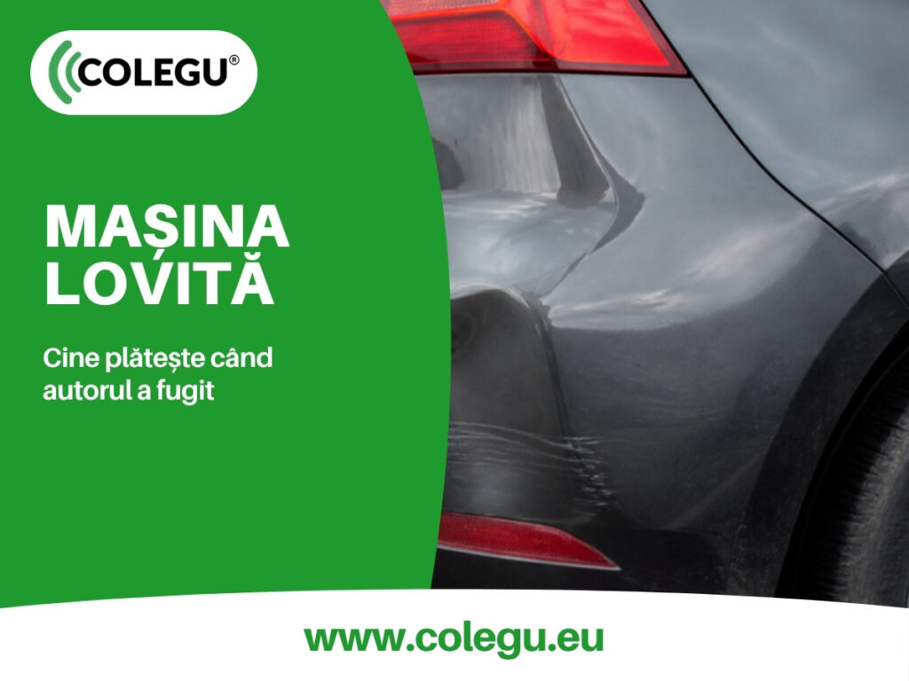 Mașină parcată cu bara lovită într-o parcare