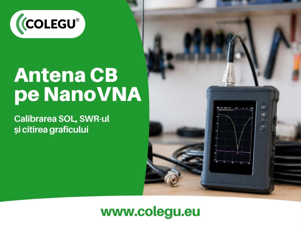 NanoVNA pe antena CB: calibrarea SOL și citirea graficului SWR