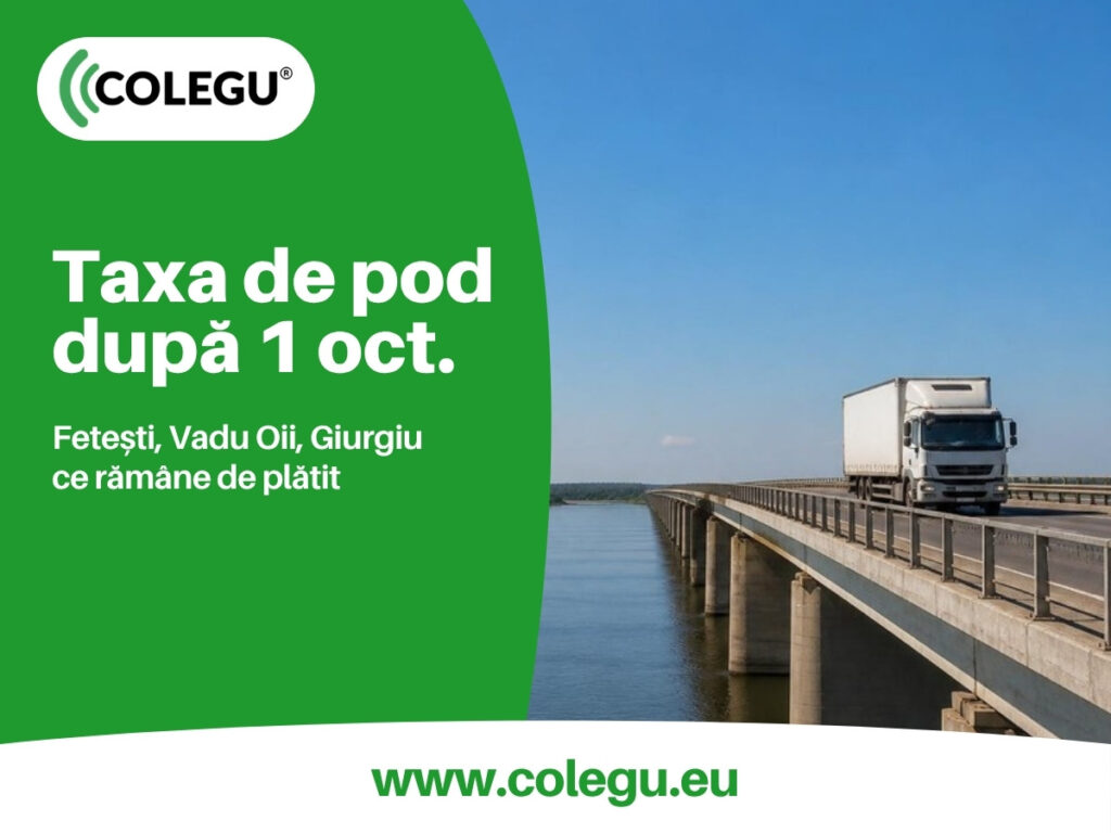 Taxa de pod de la Fetești–Cernavodă după 1 octombrie 2026