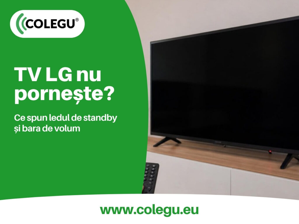 Televizor LG nu pornește sau nu are imagine: ledul de standby și bara de volum
