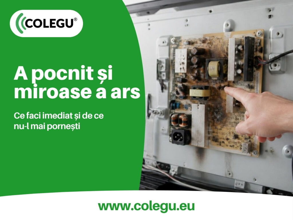 Televizorul a pocnit și miroase a ars: ce faci imediat